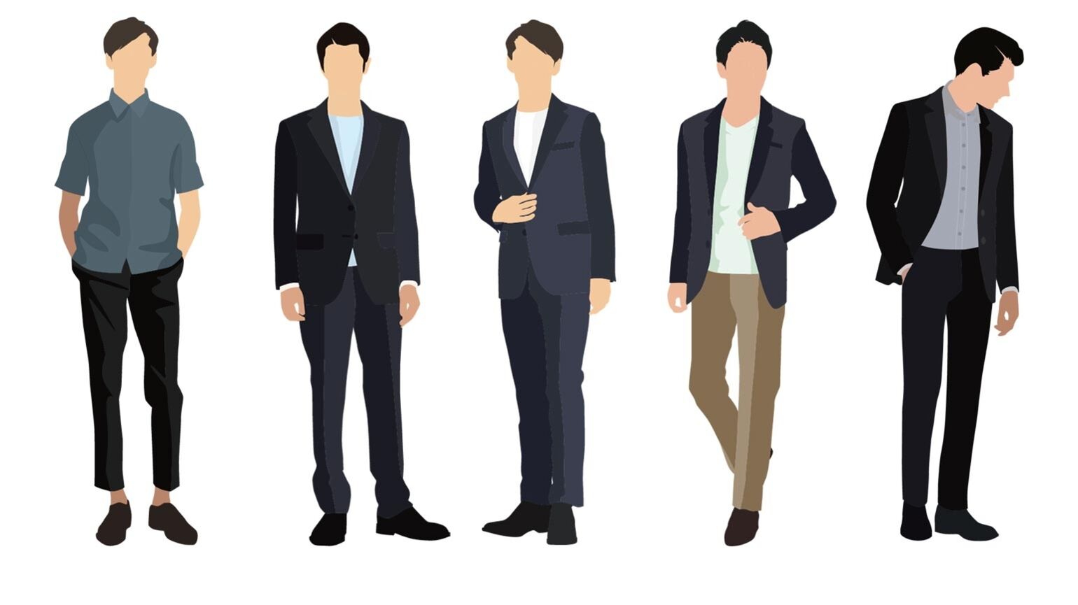 オフィスカジュアルの男性のイメージイラスト