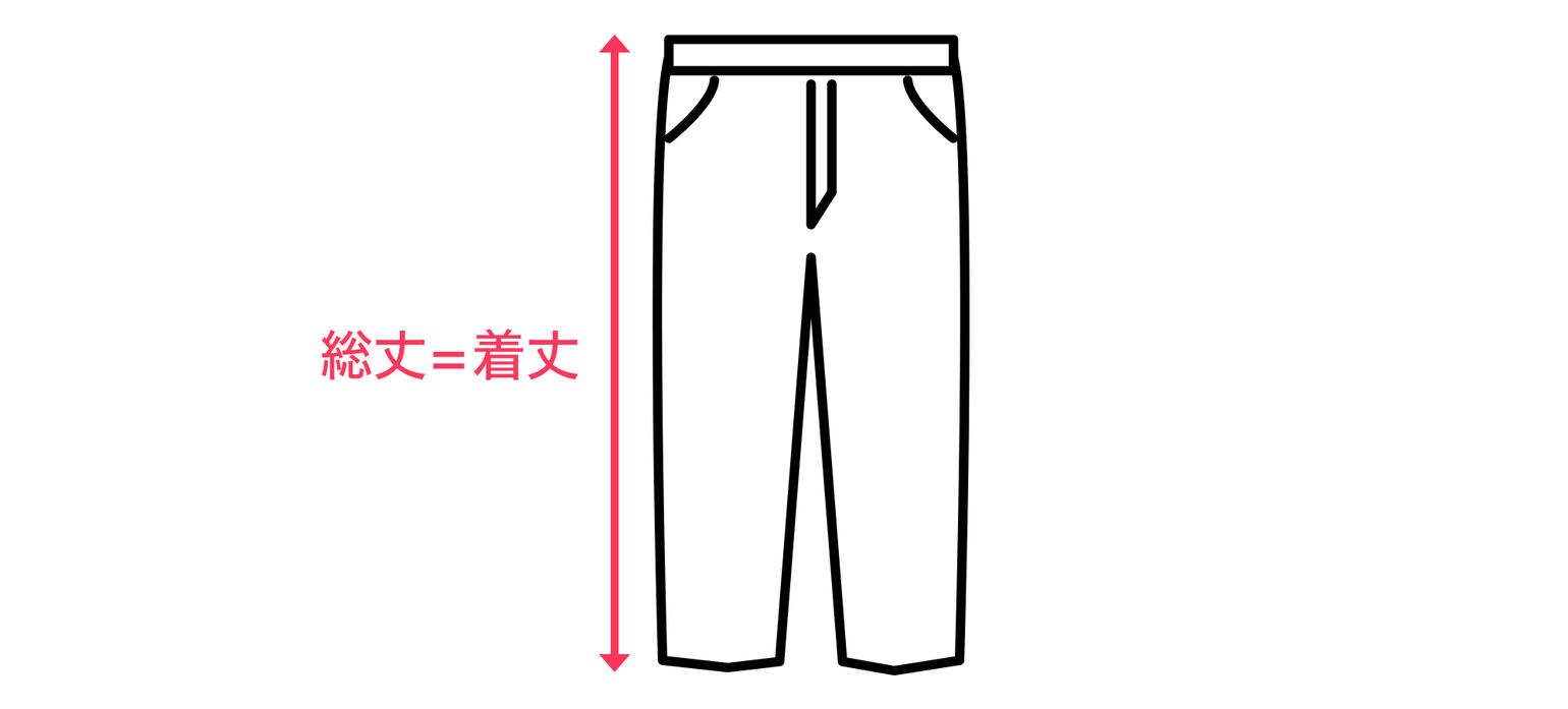 パンツの総丈＝着丈