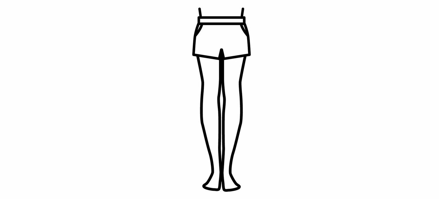 ミニ丈のショートパンツ