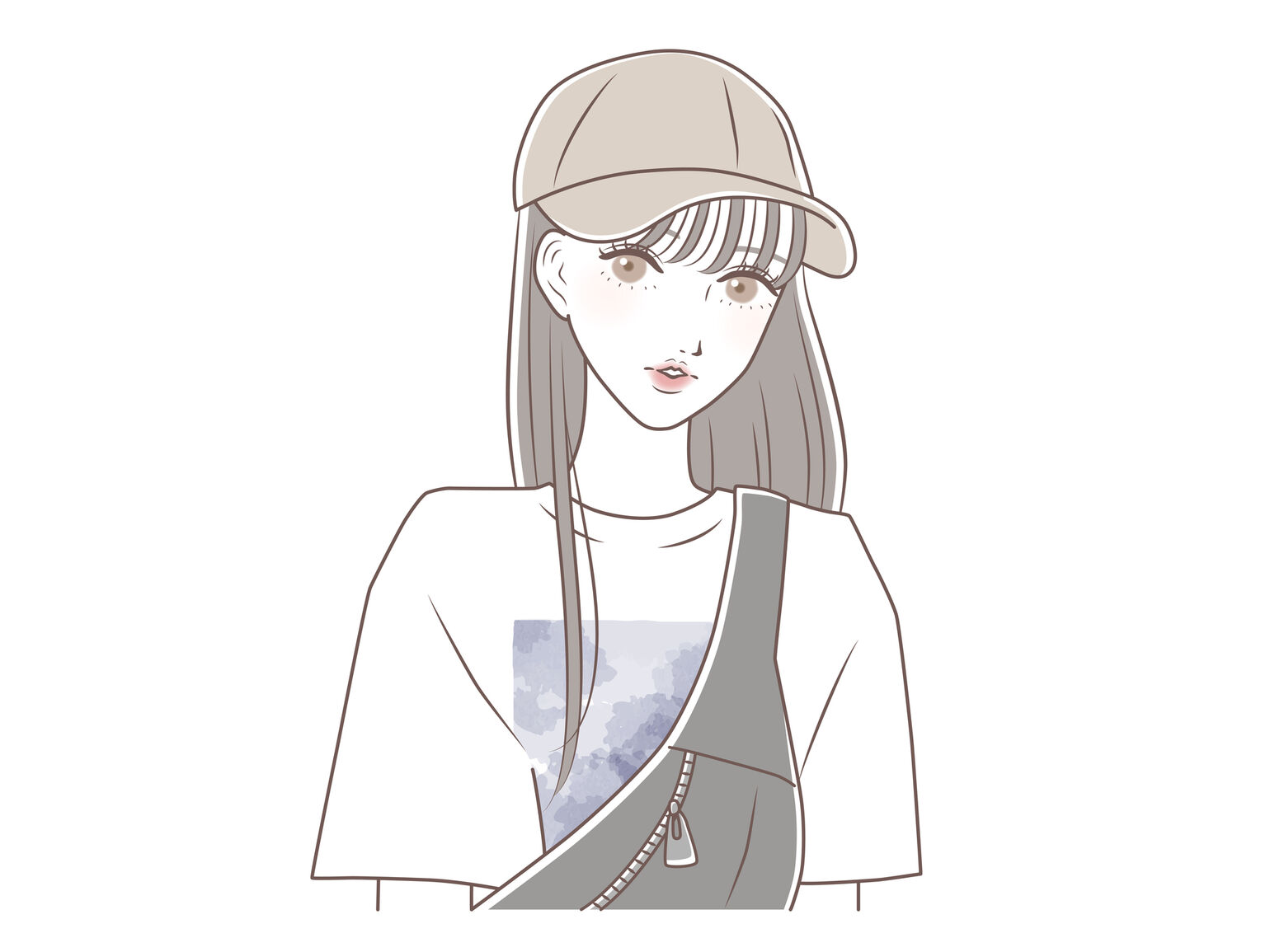 Tシャツにキャップを合わせた服装