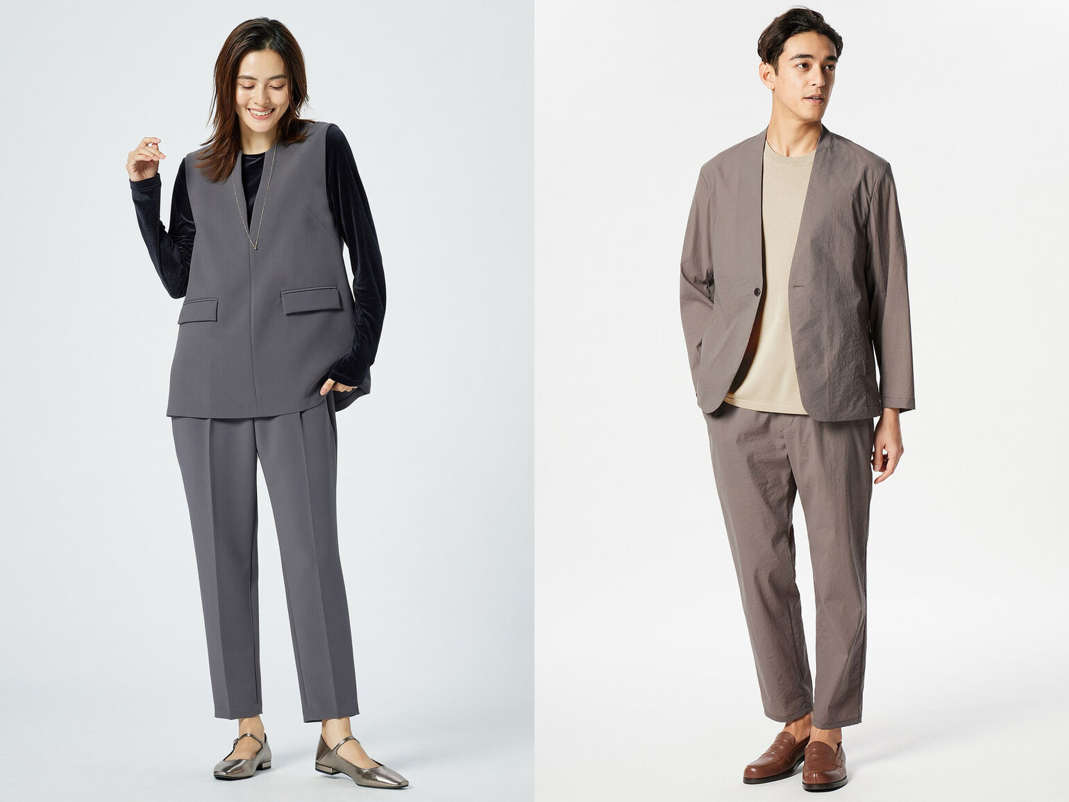 オフィス向きなセットアップコーデ