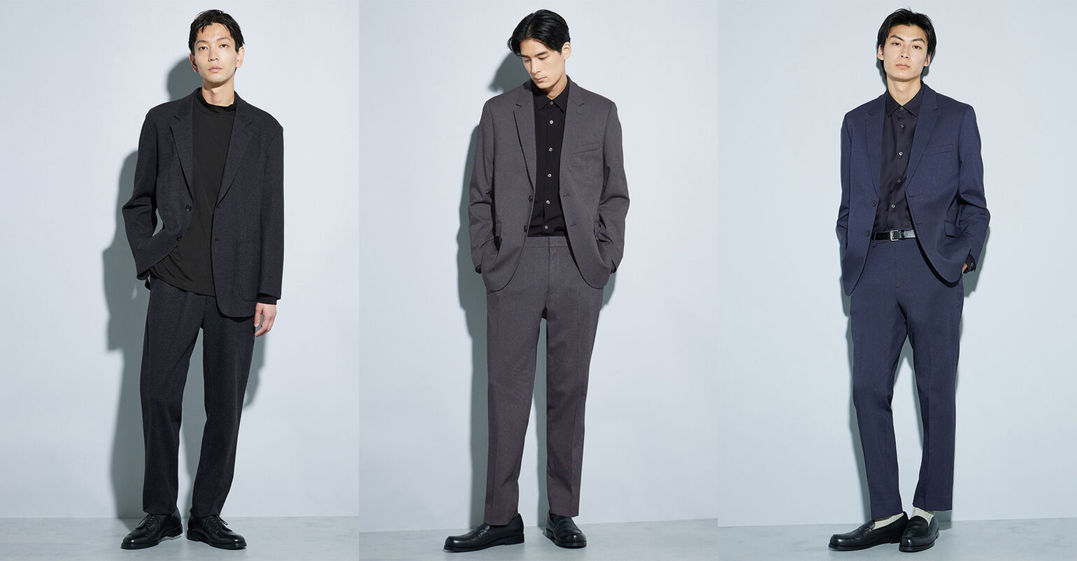 黒・グレー・ネイビーのジャケットコーデ