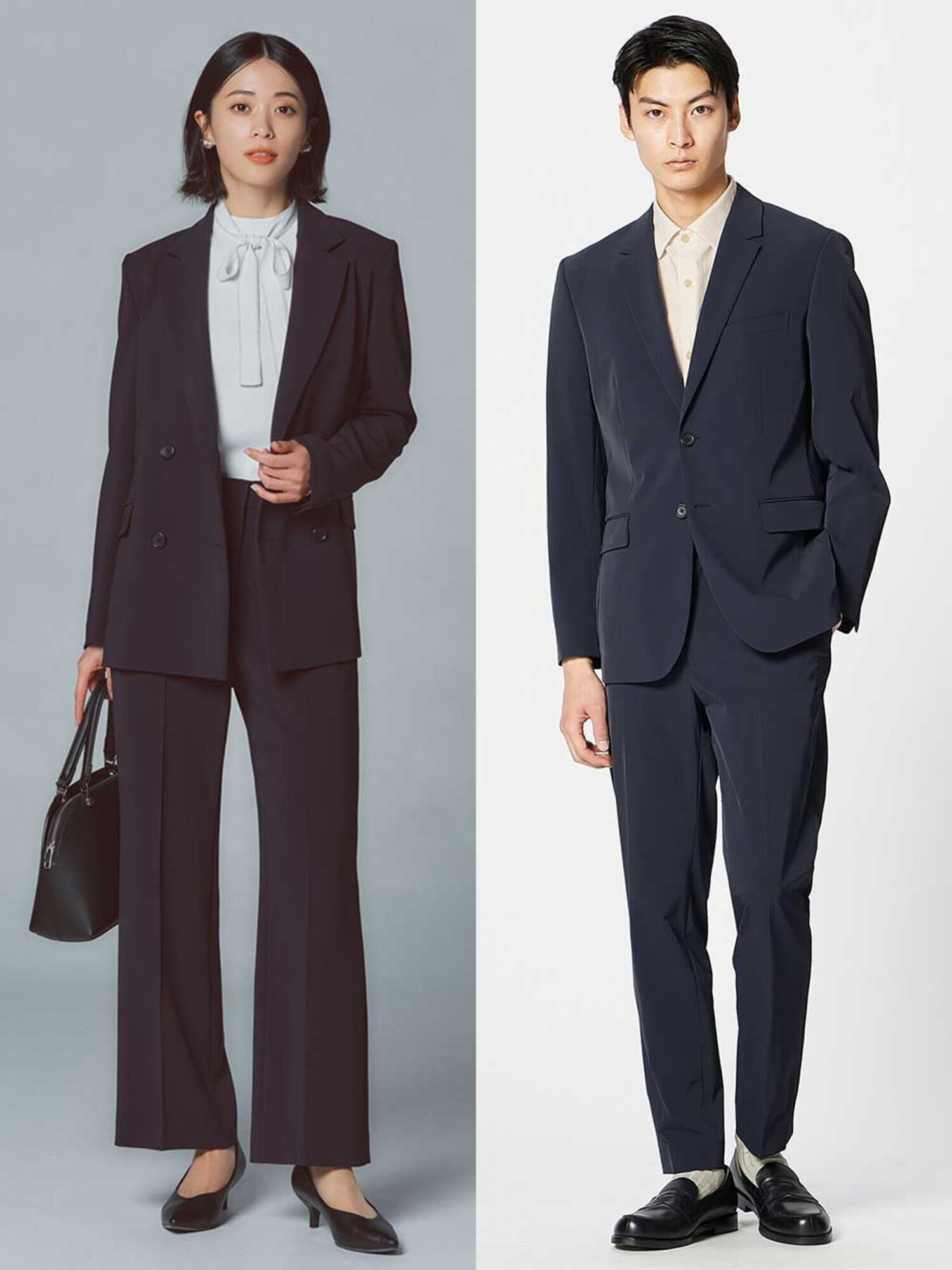 スーツの男性と女性