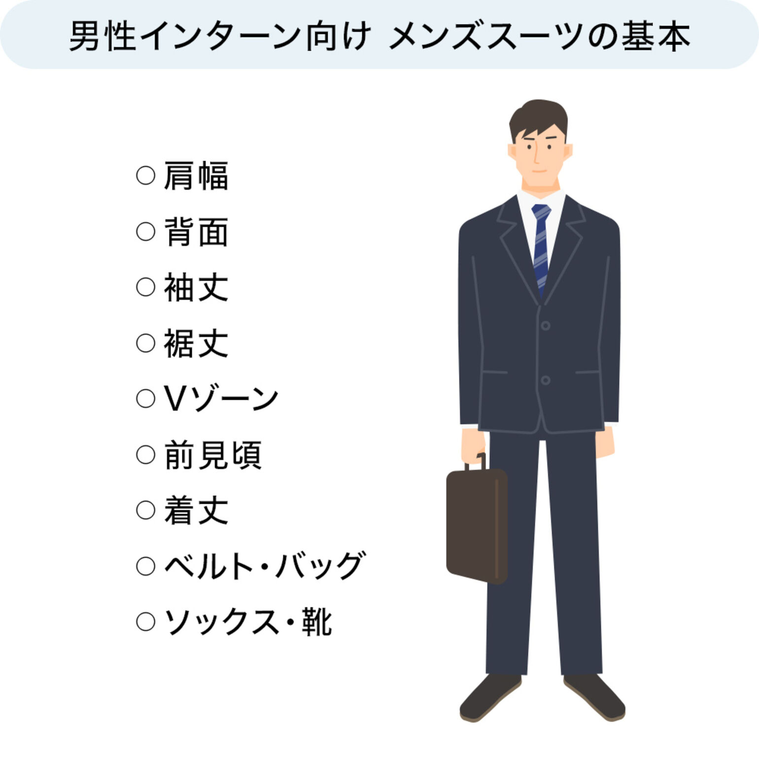 【図解】男性インターン向け メンズスーツの基本 