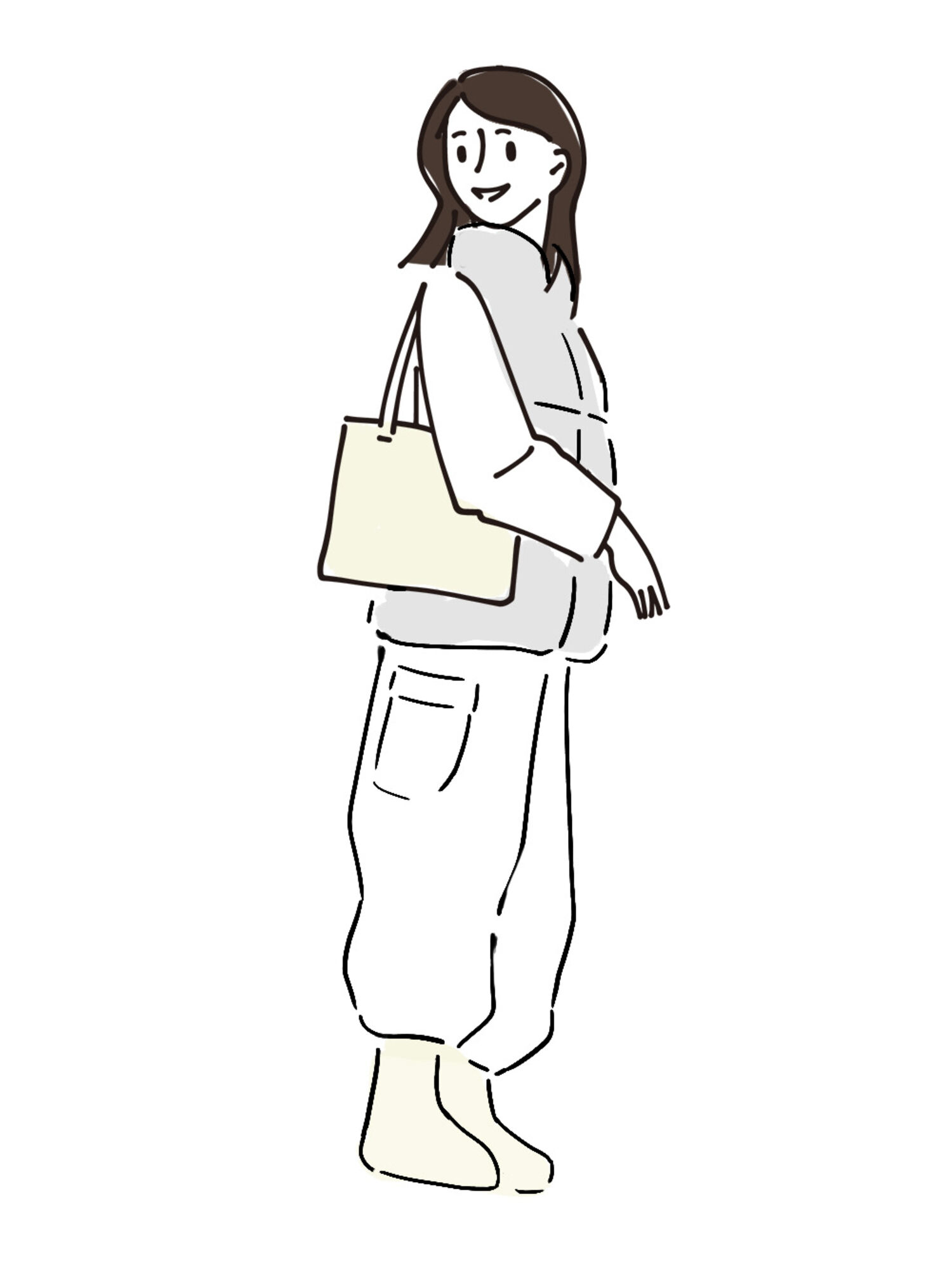 カーゴパンツとダウンのコーデ