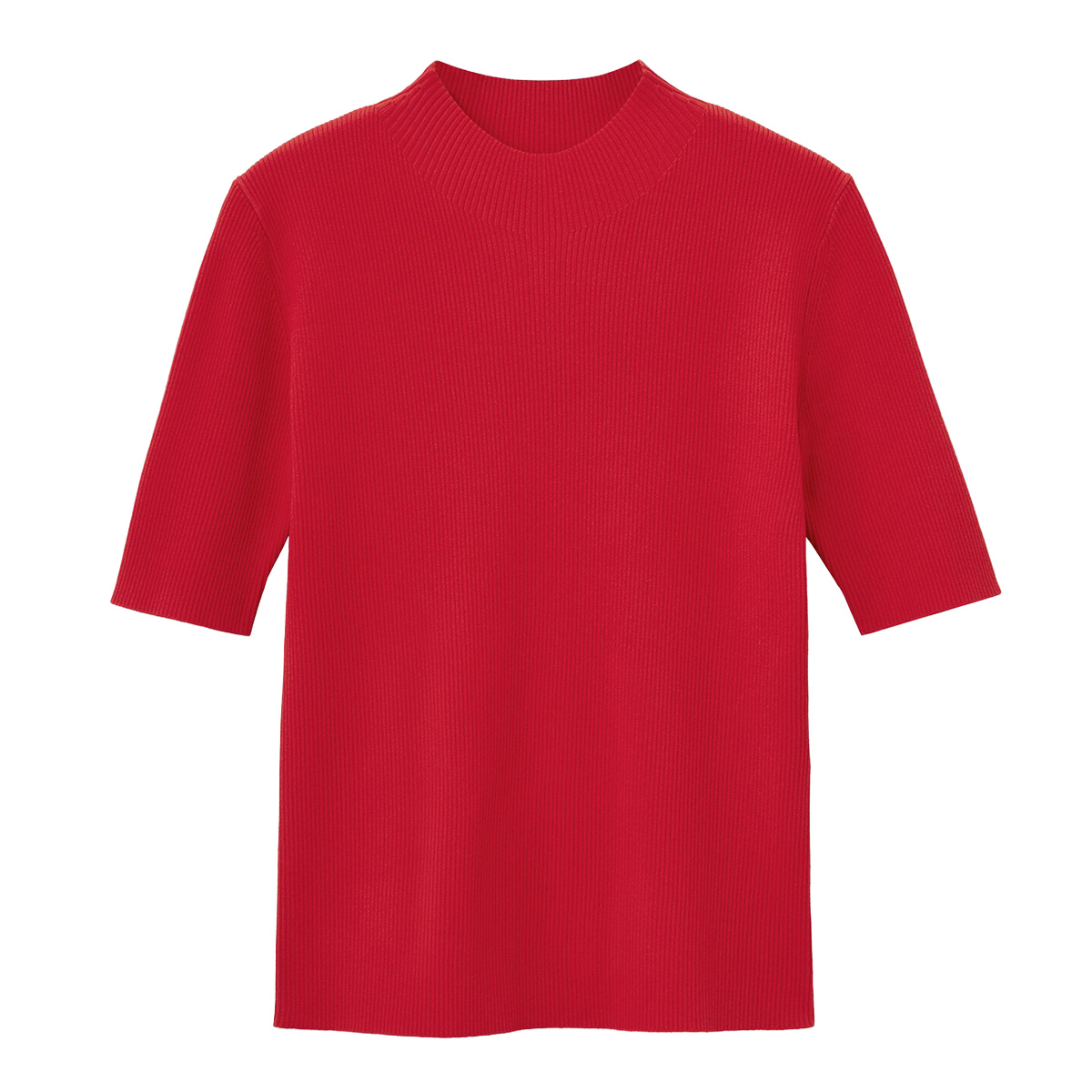 UVカットレーヨンブレンドハイネックリブセーター