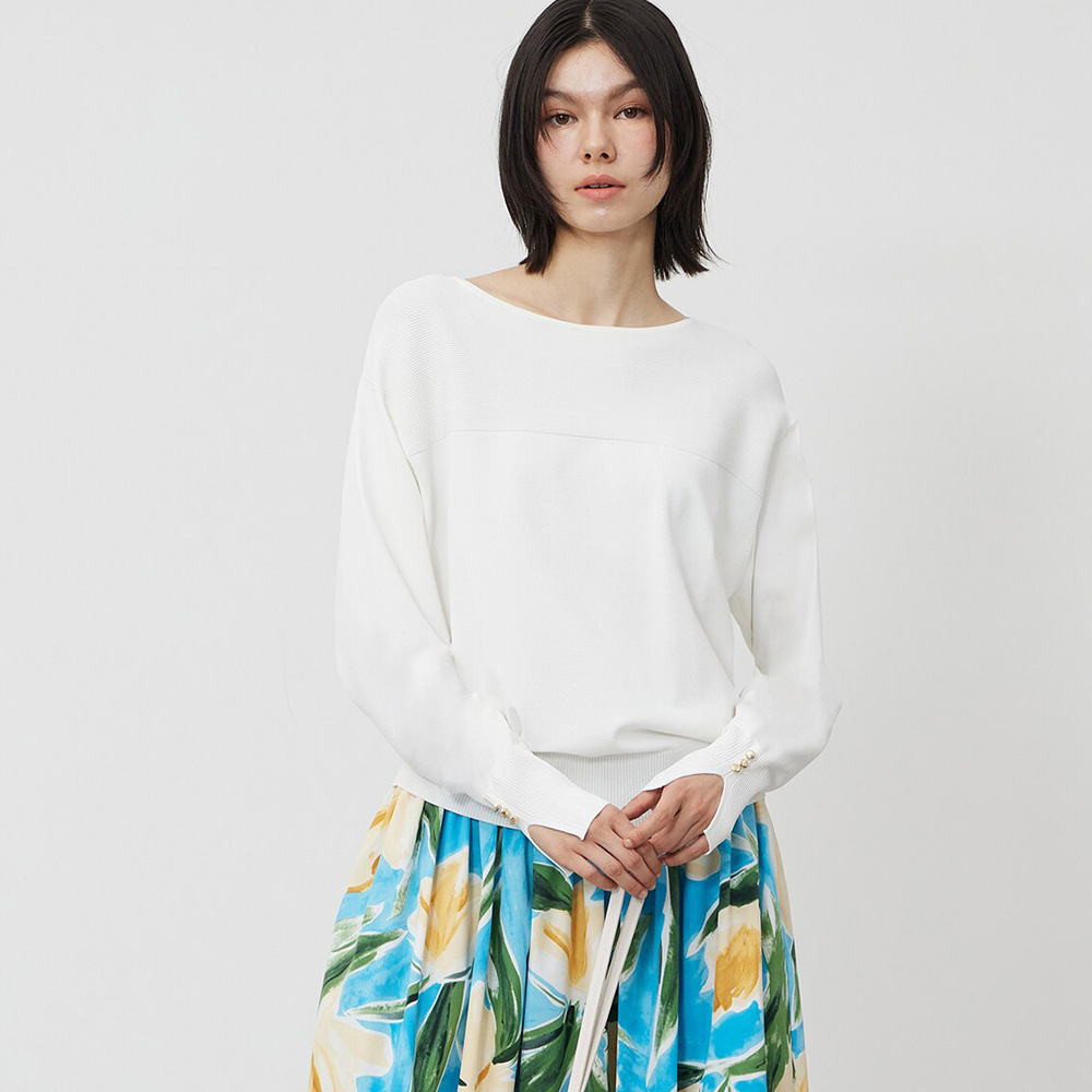 UVカットレーヨンブレンドドルマンスリーブセーター