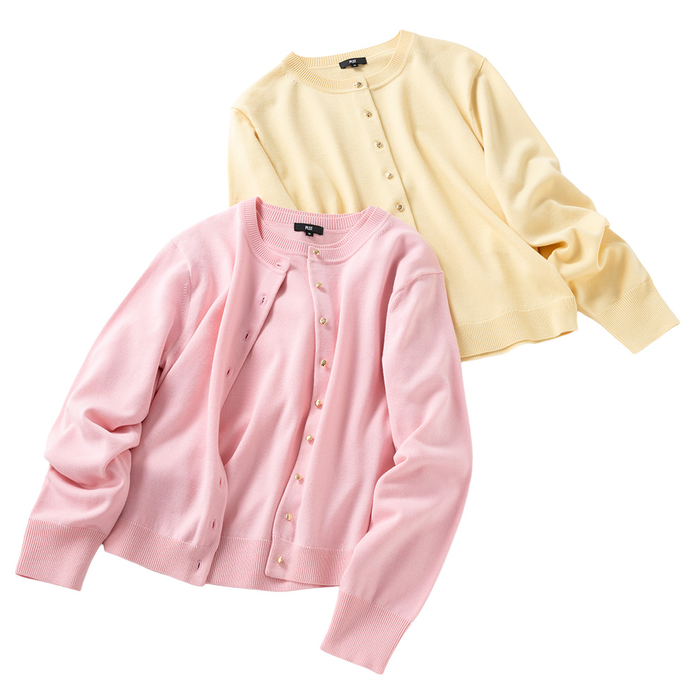 メリノウールブレンドメタルボタンカーディガン