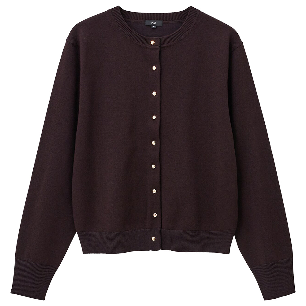 メリノウールブレンドメタルボタンカーディガン