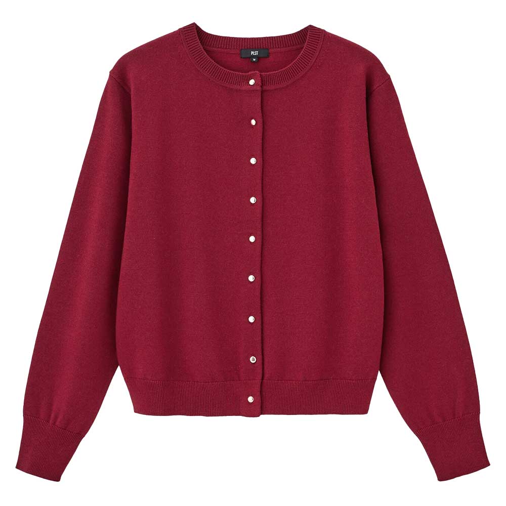 メリノウールブレンドメタルボタンカーディガン