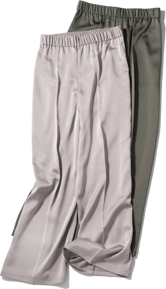 サテンイージーパンツ