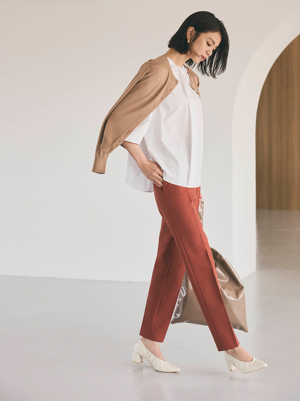 スティックパンツ(コットンブレンド)